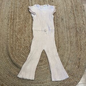 Mango kids jumpsuit romper ribbed pink 7/8 Girls